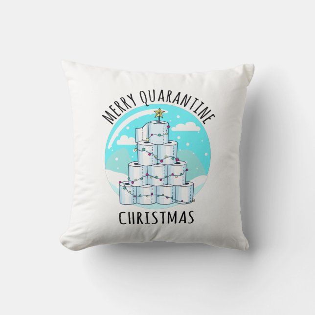 Almofada Papel higiênico da árvore de Natal da quarentena d (Frente)