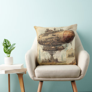 Almofada Papel Tecido Vintage Steampunk Zeppelin (10)