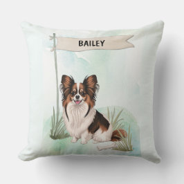 Almofada Papillon Watercolor Personalized Dog