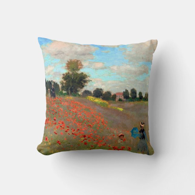 Almofada Papoila de Claude Monet (1873) (Frente)