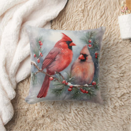 Almofada Par Cardinal de Aquarela Holly