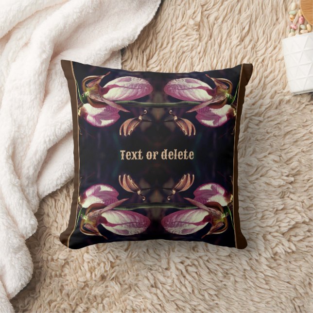 Almofada Par Orquídea Rosa Selvagem Slipper Pairado Persona (Cobertor)