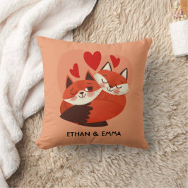 Almofada Par Personalizado de Raposa Fofa para o Dia dos Na