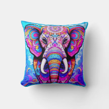 Para a Sala de Bebê um Elefante Colorido em um Cha