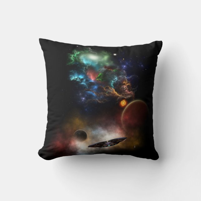 Almofada Para além do espaço e do tempo, espache-se na Arte (Frente)