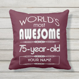 Almofada Para Ambientes Externos 75.º aniversário do mundo Melhor Marrom vermelho e