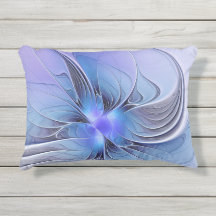Abstrato Modern Fractal Art Lavanda Azul