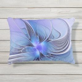 Almofada Para Ambientes Externos Abstrato Modern Fractal Art Lavanda Azul