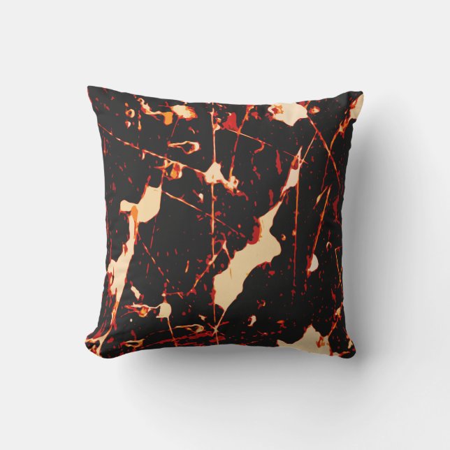 Almofada Para Ambientes Externos Amarelo preto-vermelho (Frente)