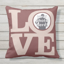 Almofada Para Ambientes Externos AMOR com SEU travesseiro decorativo do costume da