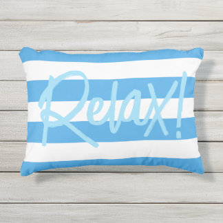 Almofada Para Ambientes Externos Ampla faixa azul e branca