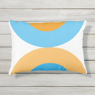 Almofada Para Ambientes Externos Azul geométrico moderno e amarelo
