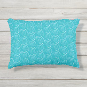 Almofada Para Ambientes Externos Azul Pastel Marinho Silhueta Linhas Diagonais Arte