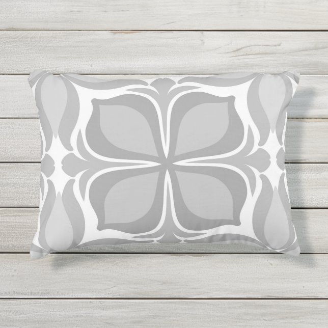 Almofada Para Ambientes Externos Azulejos geolétricos neutros (Frente)