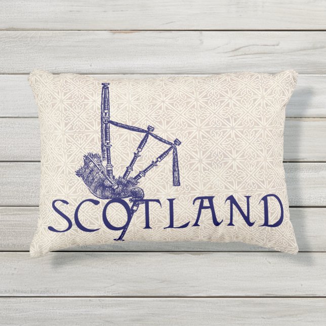 Almofada Para Ambientes Externos Bagpipes de Scotland, design do Scottish (Frente)