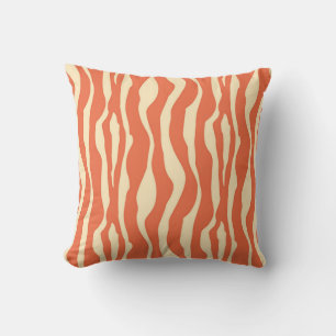 Almofada Para Ambientes Externos Bandas zebra - mandarim e laranja claro