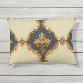 Almofada Para Ambientes Externos "Barockes Ornament-Muster in Gold und Schwarz"
