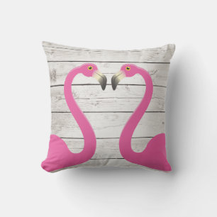 Almofada Para Ambientes Externos Beijando o travesseiro exterior dos flamingos