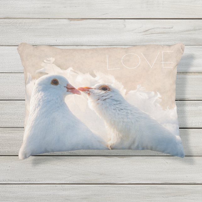 Almofada Para Ambientes Externos Beijar Doves Ame personalizável (Frente)