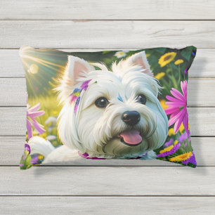 Almofada Para Ambientes Externos Bela Cachorro de Westie Dois
