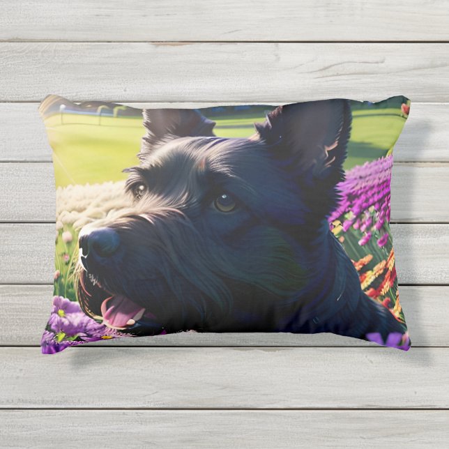 Almofada Para Ambientes Externos Bela escocesa Terrier Dog One (Frente)