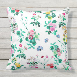 Almofada Para Ambientes Externos Belo Travesseiro de Flores Coloridas