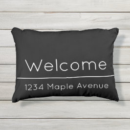 Almofada Para Ambientes Externos Bem-vindo, Black and White Home Street Address