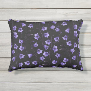 Almofada Para Ambientes Externos Bluebells à meia-noite, Harebeldes, Flores