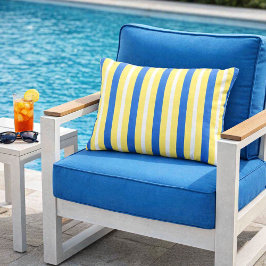 Almofada Para Ambientes Externos Branco Amarelo Moderno e Azul Estimulados