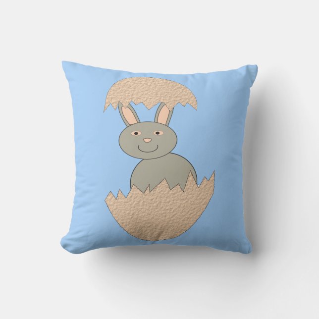 Almofada Para Ambientes Externos Bunny Hatching do Travesseiro Exterior do Ovo (Frente)