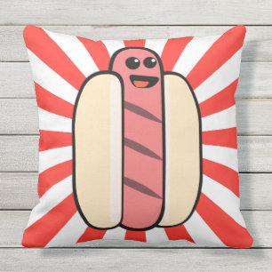 Almofada Para Ambientes Externos Cachorro quente de Kawaii