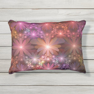 Almofada Para Ambientes Externos Cama De Flores Arte Fractal Abstrato brilhante Col