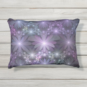 Almofada Para Ambientes Externos Cama de Flores Arte Fractal Abstrato Moderno e Bri