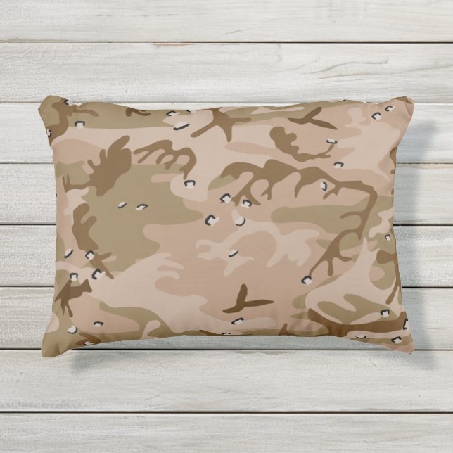 Almofada Para Ambientes Externos Camuflagem Marrom do Deserto Militar 12x16 (Frente)