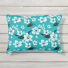 Almofada Para Ambientes Externos CHERRY BLOSSOM - SAKURA (TEAL) Accent Pillow