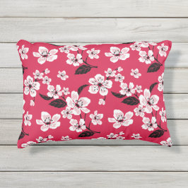 Almofada Para Ambientes Externos CHERRY BLOSSOM - Travesseiro de Ênfase SAKURA (RED