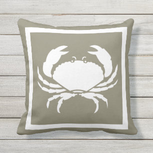 Almofada Para Ambientes Externos Cinzas brancas de marinho de CRAB náutica exterior