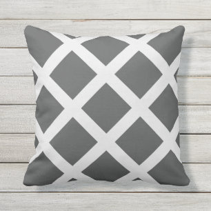 Almofada Para Ambientes Externos Cinzas Modernas de Carvão e Crises Brancas