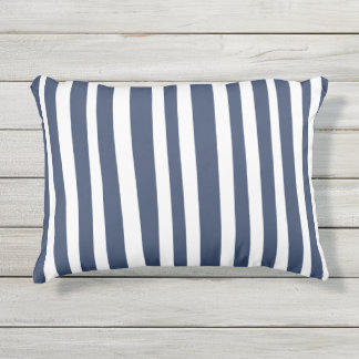 Almofada Para Ambientes Externos Classic Navy Blue Stripes | Timeless Nautical 