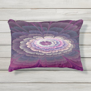 Almofada Para Ambientes Externos Colorido Floral Abstrato Arte Fractal Rosa Marcant
