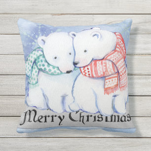 ALMOFADA PARA AMBIENTES EXTERNOS COXIM BONITO DO NATAL. URSO REVERSÍVEL DO PINGUIM