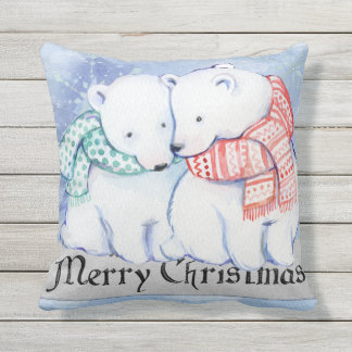 ALMOFADA PARA AMBIENTES EXTERNOS COXIM BONITO DO NATAL. URSO REVERSÍVEL DO PINGUIM