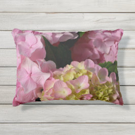 Almofada Para Ambientes Externos Creme cor-de-rosa Hydrangeas amarelas cor-de-rosa 
