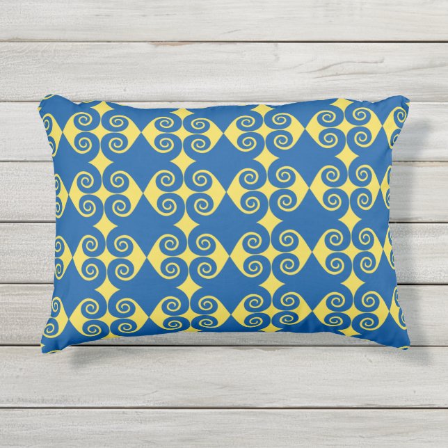 Almofada Para Ambientes Externos Curly Diamond Pattern (Frente)