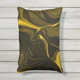 Almofada Para Ambientes Externos Curvas amarelas ou dourados em musica.
