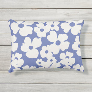 Almofada Para Ambientes Externos Decoração Moderna de Casa com Flores Brancas em Es