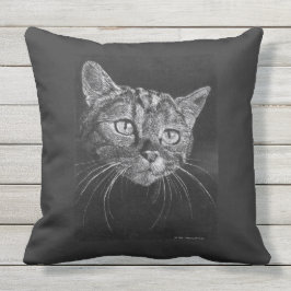 Almofada Para Ambientes Externos Desenho da cara do gato