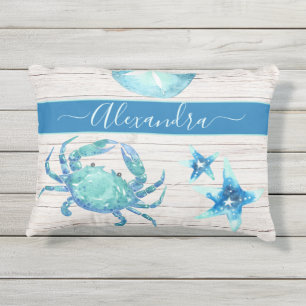 Almofada Para Ambientes Externos Dólar Náutico Azul-Teal