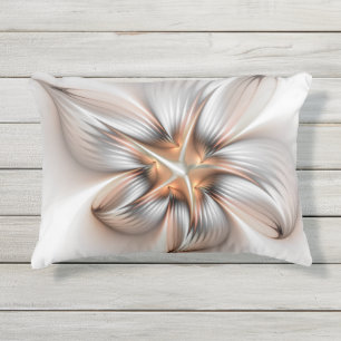 Almofada Para Ambientes Externos Elegância Floral Moderna Abstrato de Arte Fractal