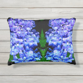 Almofada Para Ambientes Externos Elegante azul-púrpura magenta hidrangea floral